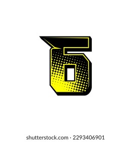 Vector sports numbers 6. Simple design
