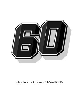 Vektorsportarten Nummer 60. Einfaches Design