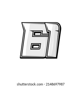 Vector sports numbers 61. Simple design