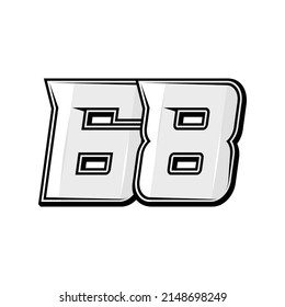 Vektorsportnummern 68. Einfaches Design