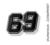 Vector sports numbers 69. Simple design