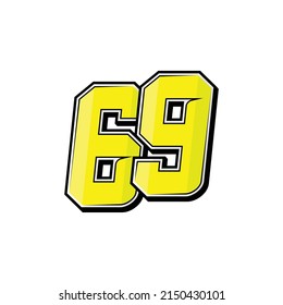 Vector sports numbers 69. Simple design
