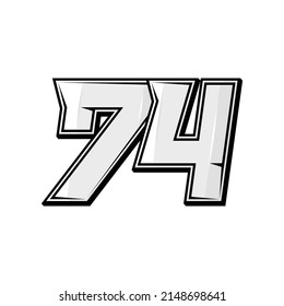 Vector Sports Numbers 74 Simple Design Stock Vector (Royalty Free ...