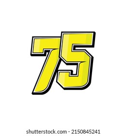 Vector sports numbers 75. Simple design