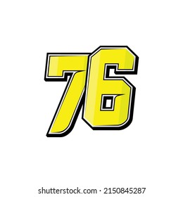 Vector sports numbers 76. Simple design