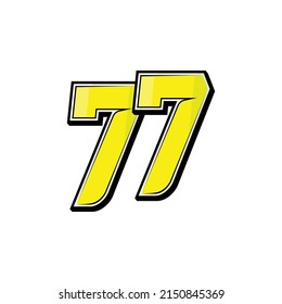 Vector sports numbers 77. Simple design