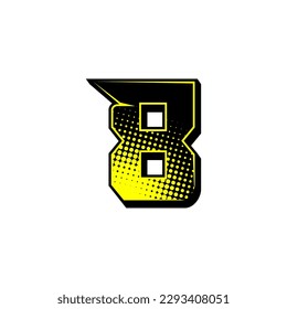 Vector sports numbers 8. Simple design