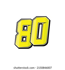 Vector sports numbers 80. Simple design