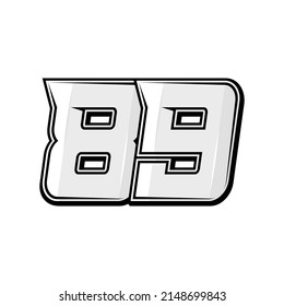 Vector sports numbers 89. Simple design