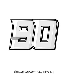 Vektorsportnummern 90. Einfaches Design