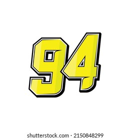 Vector sports numbers 94. Simple design