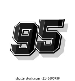 Vector sports numbers 95. Simple design