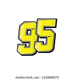 Vector sports numbers 95. Simple design svg
