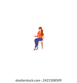 vector of sports people in orange clothes illustration