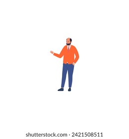 vector of sports people in orange clothes illustration