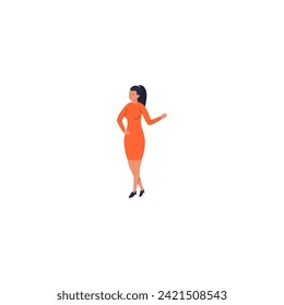 vector of sports people in orange clothes illustration