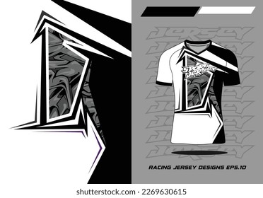 Vector sports shirt jersey design template 3d black white