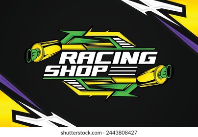 Vector Sports stripes, car stickers black color. Racing decals for tuning