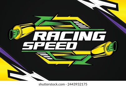 Vector Sports stripes, car stickers black color. Racing decals for tuning