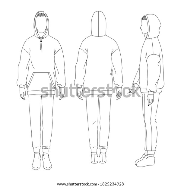 Vector Sports Suit Pants Hoodie Technical Stock Vector Royalty Free 1825234928