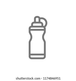 Vector Sports Water Bottle Line Icon. Symbol And Sign Illustration Design. Isolated On White Background