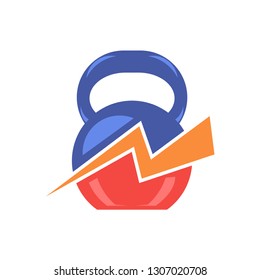 Vector Sports Weight Icon on White Background. Fitness Designed Element. Workout Symbol. Gym Retro Logo.