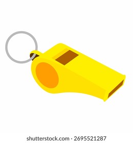 Vector sports whistle with string on a white background. Suitable for a logo or symbol for a sporting event.