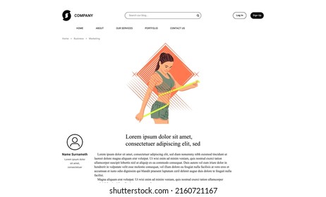 Vector sportswoman in shadow of sharp lines style