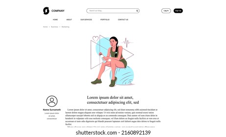 Vector sportswoman in shadow of sharp lines style