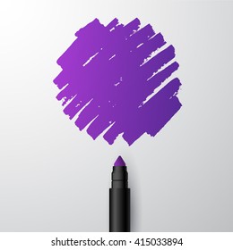 Vector spot of paint drawn by marker.