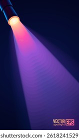 Vector spotlight beam in dark purple and pink hues with gradient glow, vertical composition