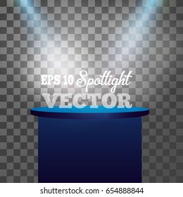 Vector spotlight blue Light effect transparent presentation