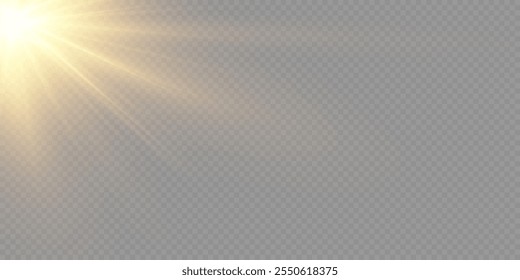 Vector reflector. Un rayo de luz brillante. Efecto realista transparente. Iluminación de escenario.Vector