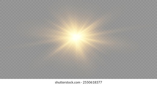 Vector spotlight. A bright beam of light. Transparent realistic effect. Stage lighting.Vector