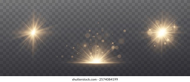 Vector spotlight. A bright beam of light. Transparent realistic effect. Stage lighting.Vector