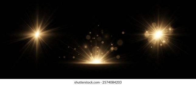 Vector spotlight. A bright beam of light. Transparent realistic effect. Stage lighting.Vector