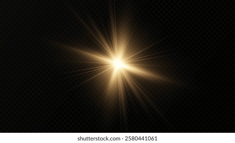 Vector spotlight. A bright beam of light. Transparent realistic effect. Stage lighting.Vector