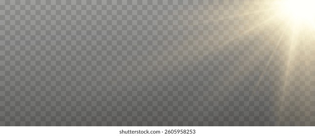 Vector spotlight. A bright beam of light. Transparent realistic effect. Stage lighting.Vector