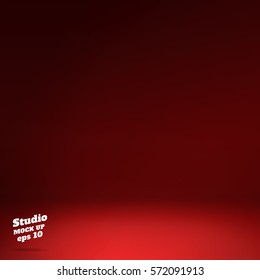 Vector Of Spotlight In Empty Red Studio Room Background ,Template Mock Up For Display Of Product,Business Backdrop