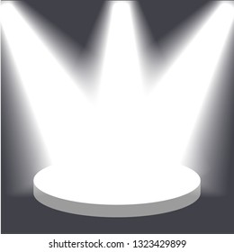 Vector spotlight. Light effect with scene. Place for text