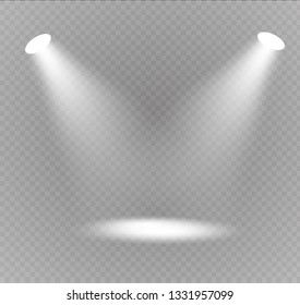 Vector spotlight. Light effect.Glow isolated white transparent light effect. Abstract special effect element design.