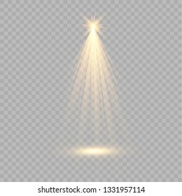 Vector spotlight. Light effect.Glow isolated white transparent light effect. Abstract special effect element design.