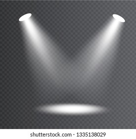 Vector spotlight. Light effect.Glow isolated white transparent light effect. Abstract special effect element design.