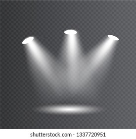 Vector spotlight. Light effect.Glow isolated white transparent light effect. Abstract special effect element design.