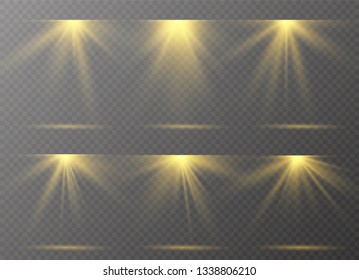 Vector spotlight. Light effect.Glow isolated white transparent light effect. Abstract special effect element design.