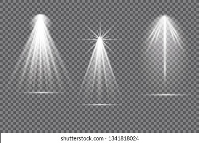 Vector spotlight. Light effect.Glow isolated white transparent light effect. Abstract special effect element design.