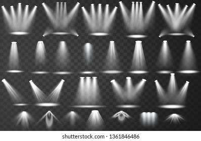 Vector spotlight. Light effect.Glow isolated white transparent light effect. Abstract special effect element design.