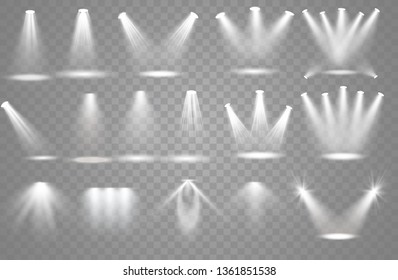 Vector spotlight. Light effect.Glow isolated white transparent light effect. Abstract special effect element design.