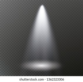 Vector spotlight. Light effect.Glow isolated white transparent light effect. Abstract special effect element design.