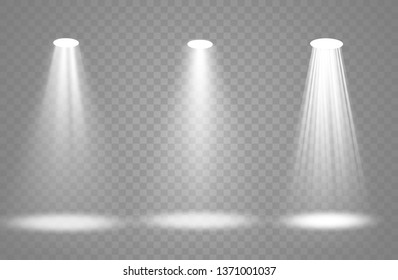 Vector spotlight. Light effect.Glow isolated white transparent light effect. Abstract special effect element design.